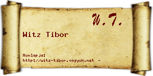Witz Tibor névjegykártya